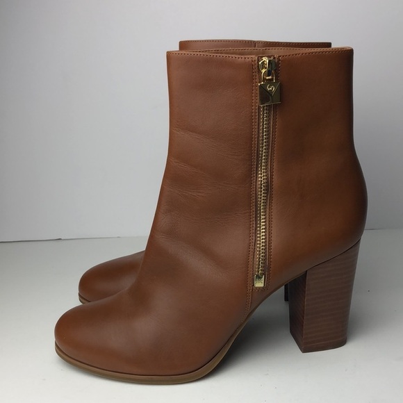 Michael Kors Frenchie Brown Ankle Boots Minimalist 10 - Picture 6 of 14